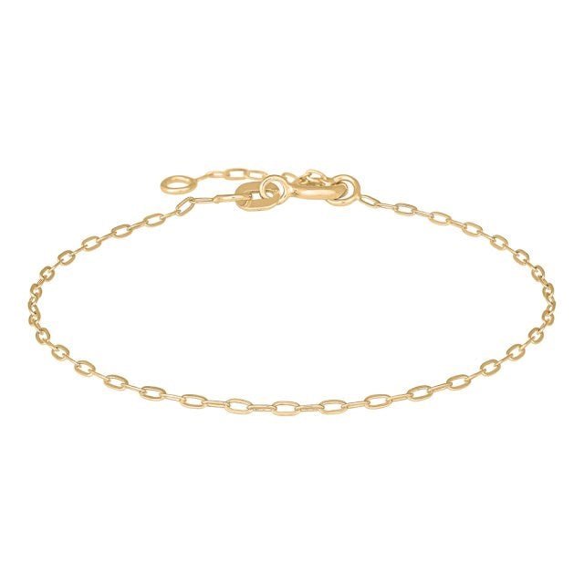 Siersbøl anker facetarmbånd i 9 kt guld 16+2 cm